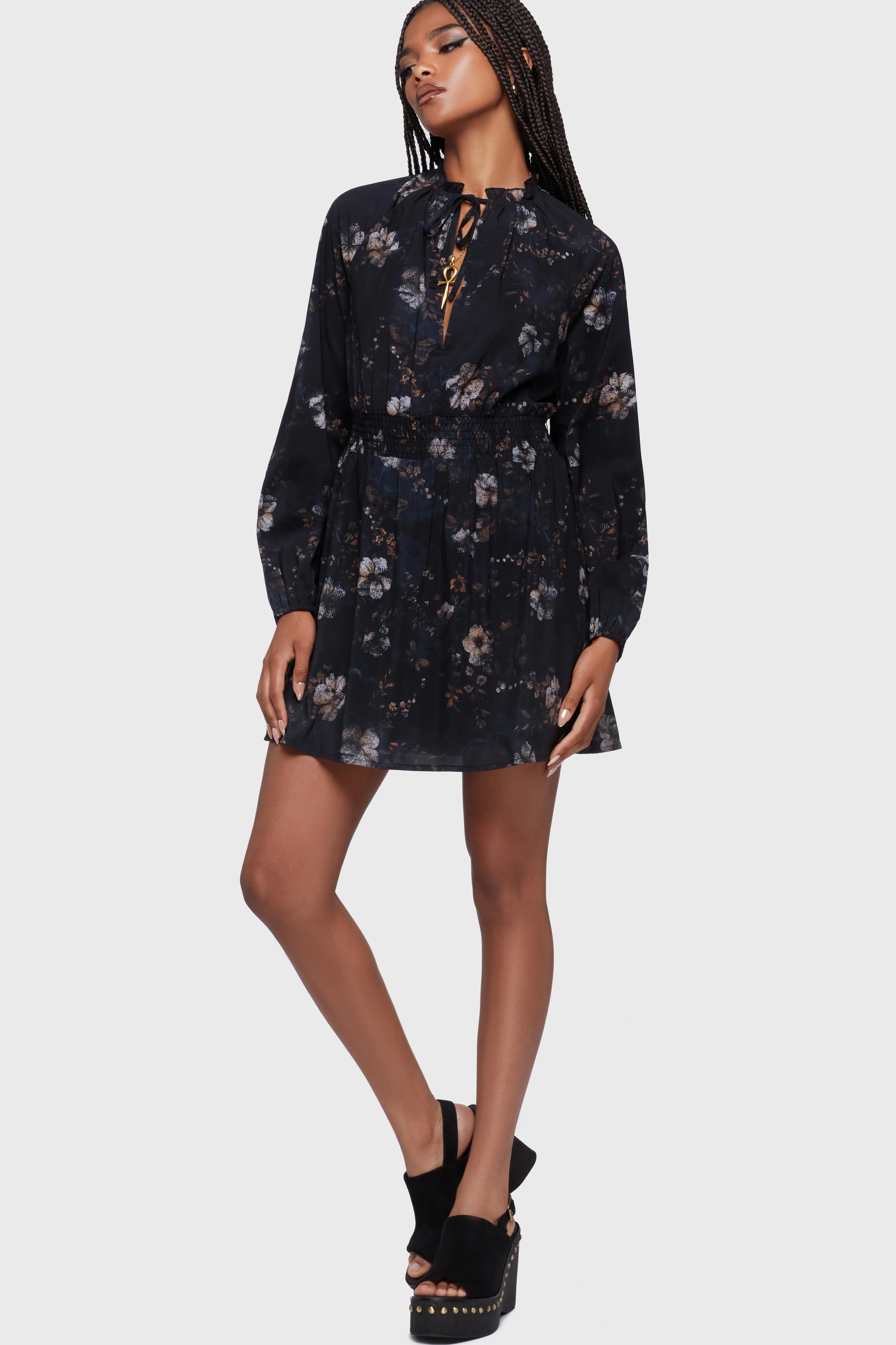 Autumna Mini Dress [Black/Multi] - Image 4