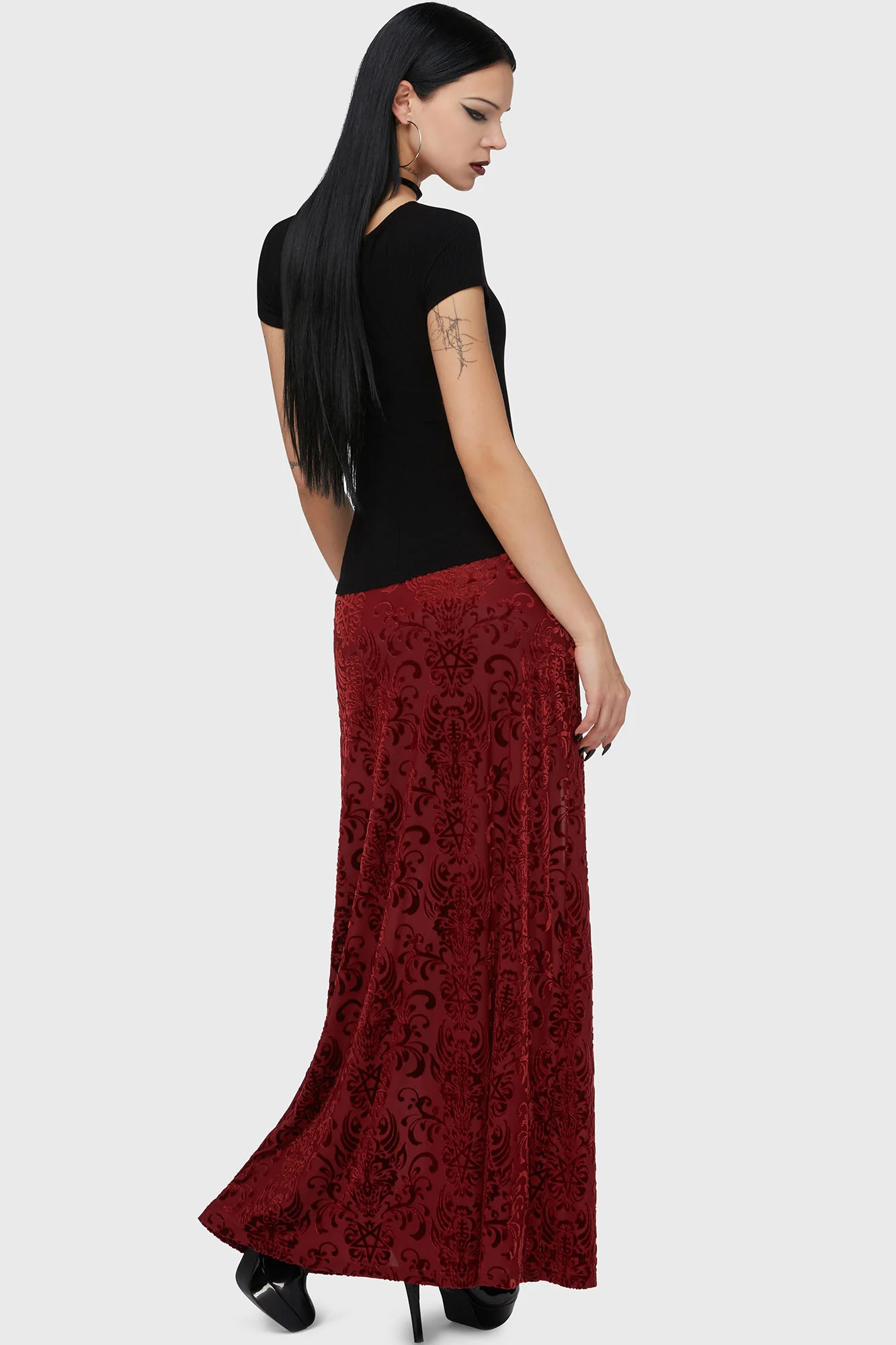 Crimson Bloodlust Maxi Skirt - Image 3