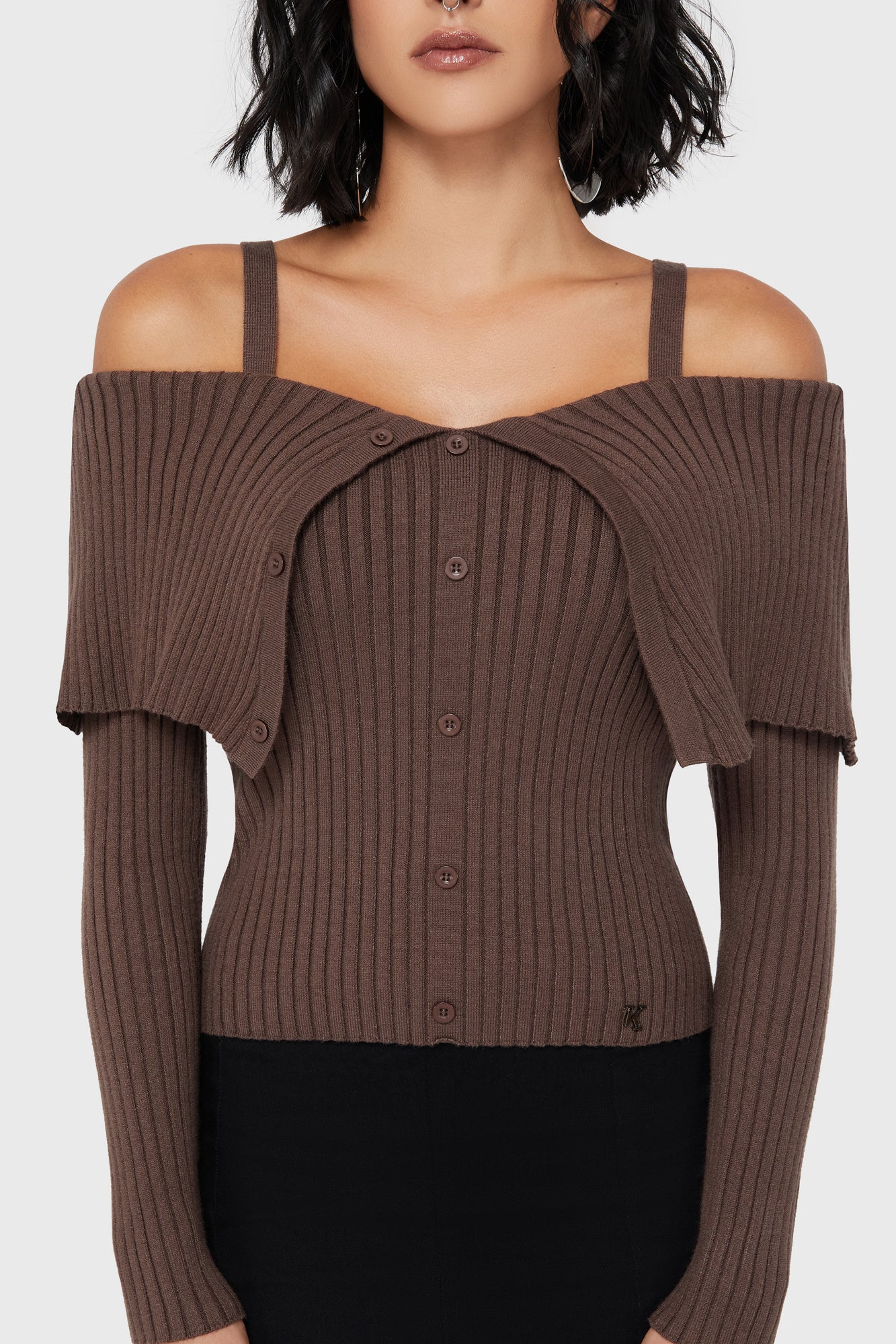 Dusk Empress Knit Top [Brown] - Image 3