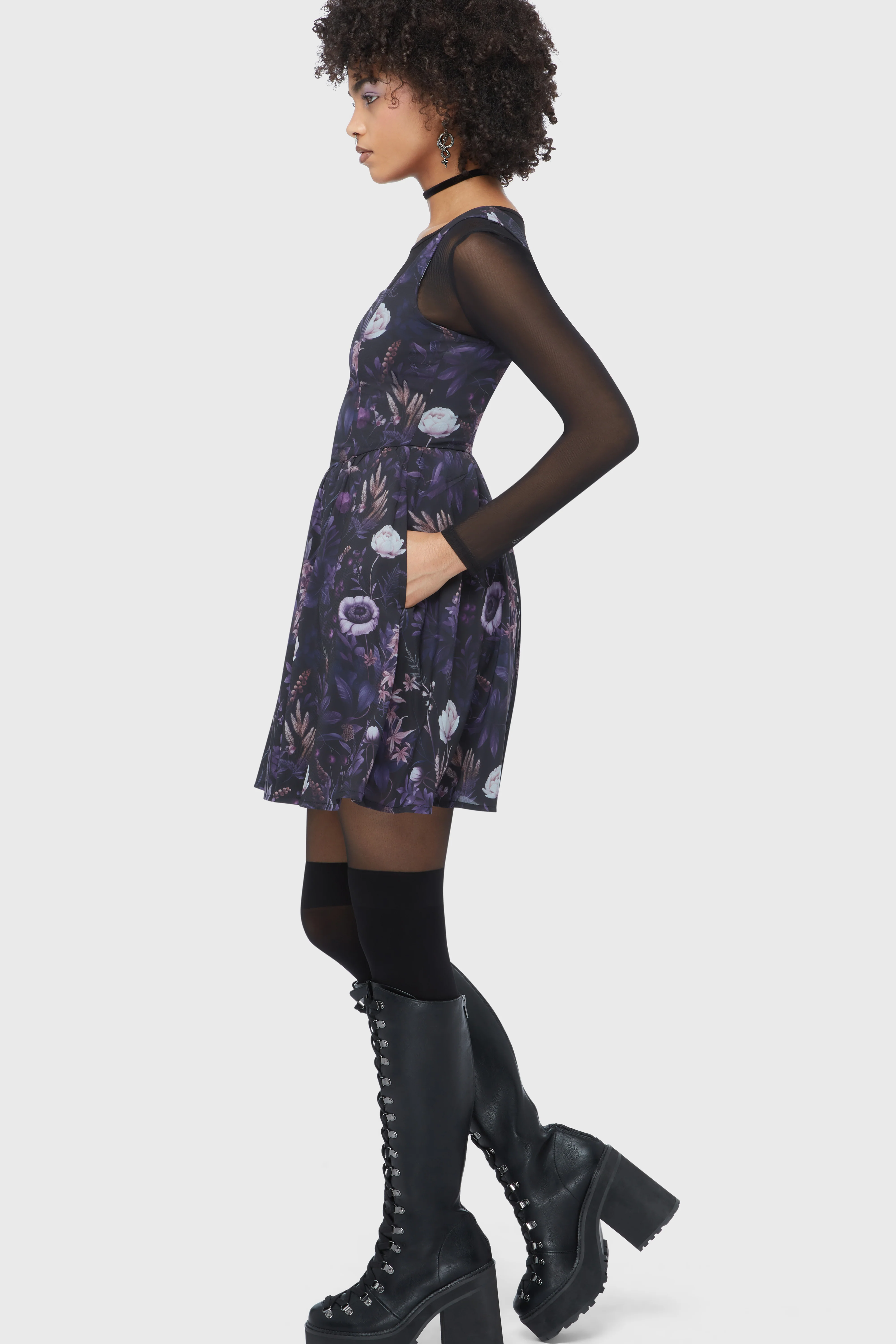 Dusk's Garden Mini Dress - Image 3