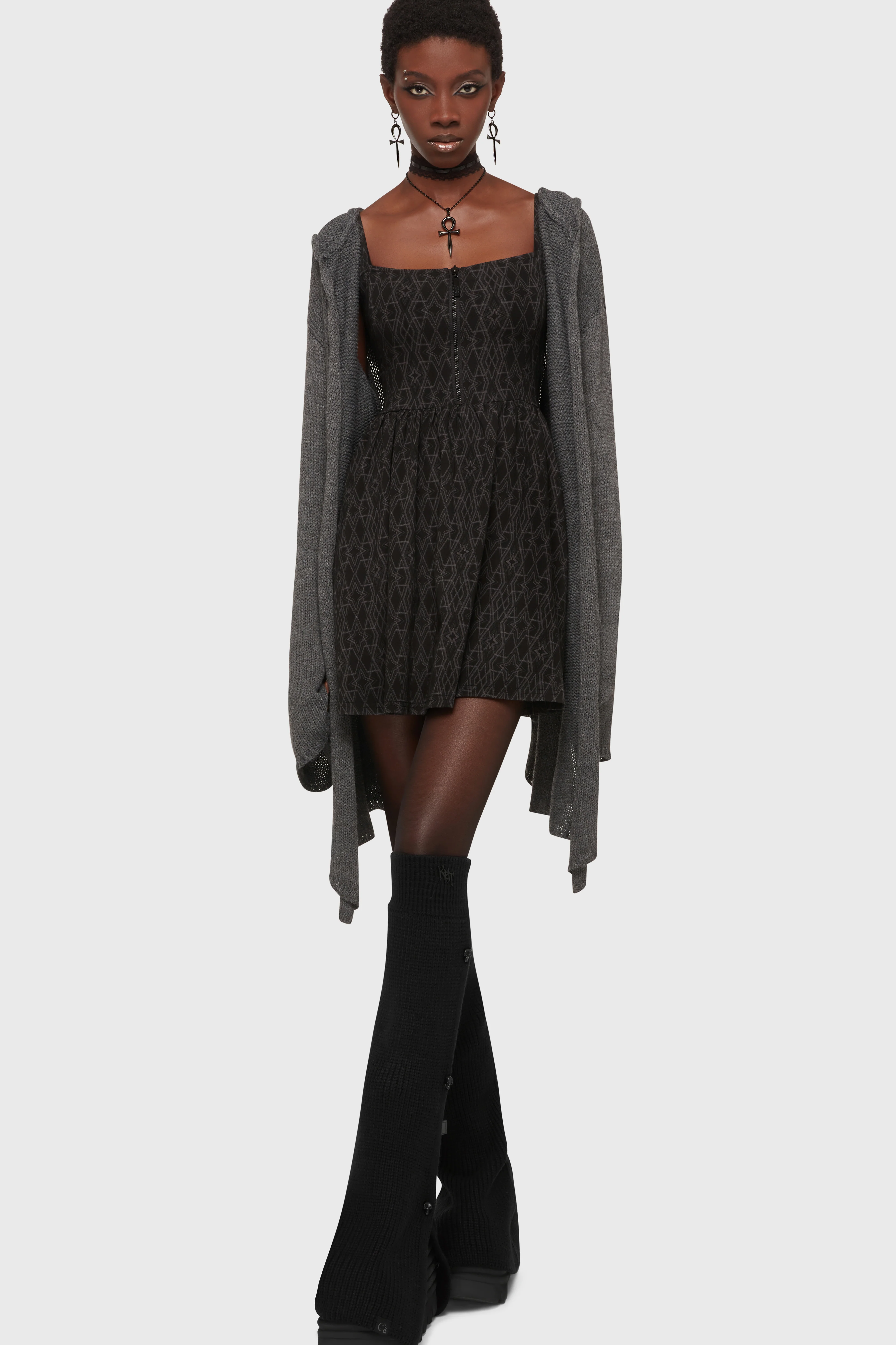 Forget Wishing Knit Cardigan [Grey] - Image 3