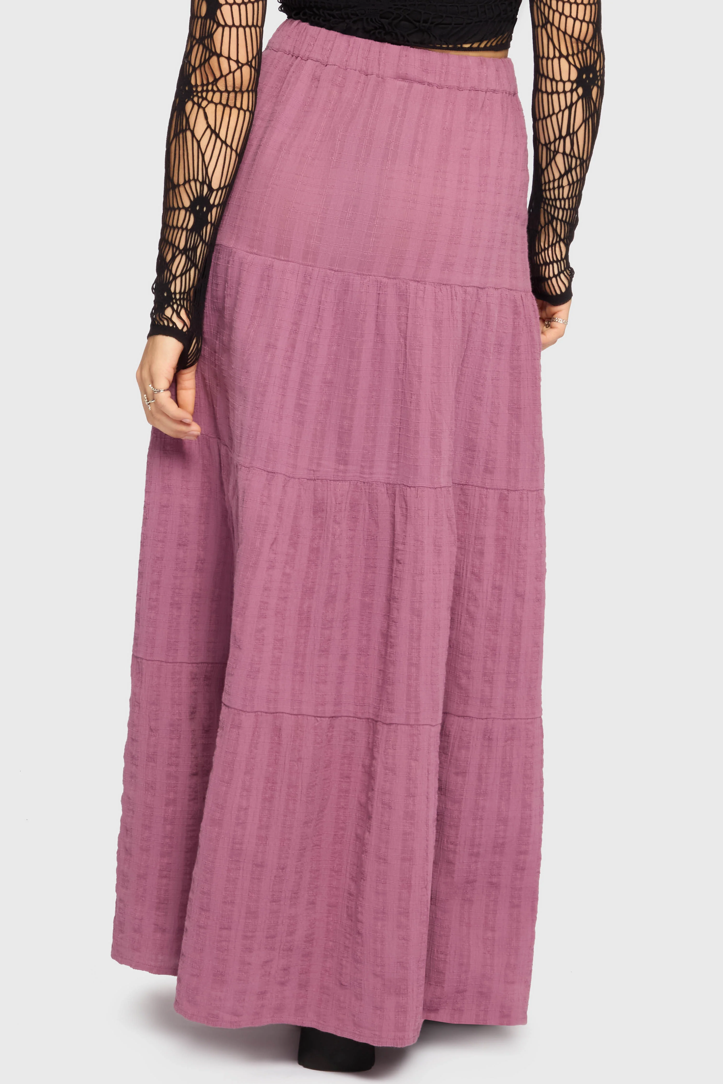 Gaia Adorned Textured Maxi Skirt - Image 3