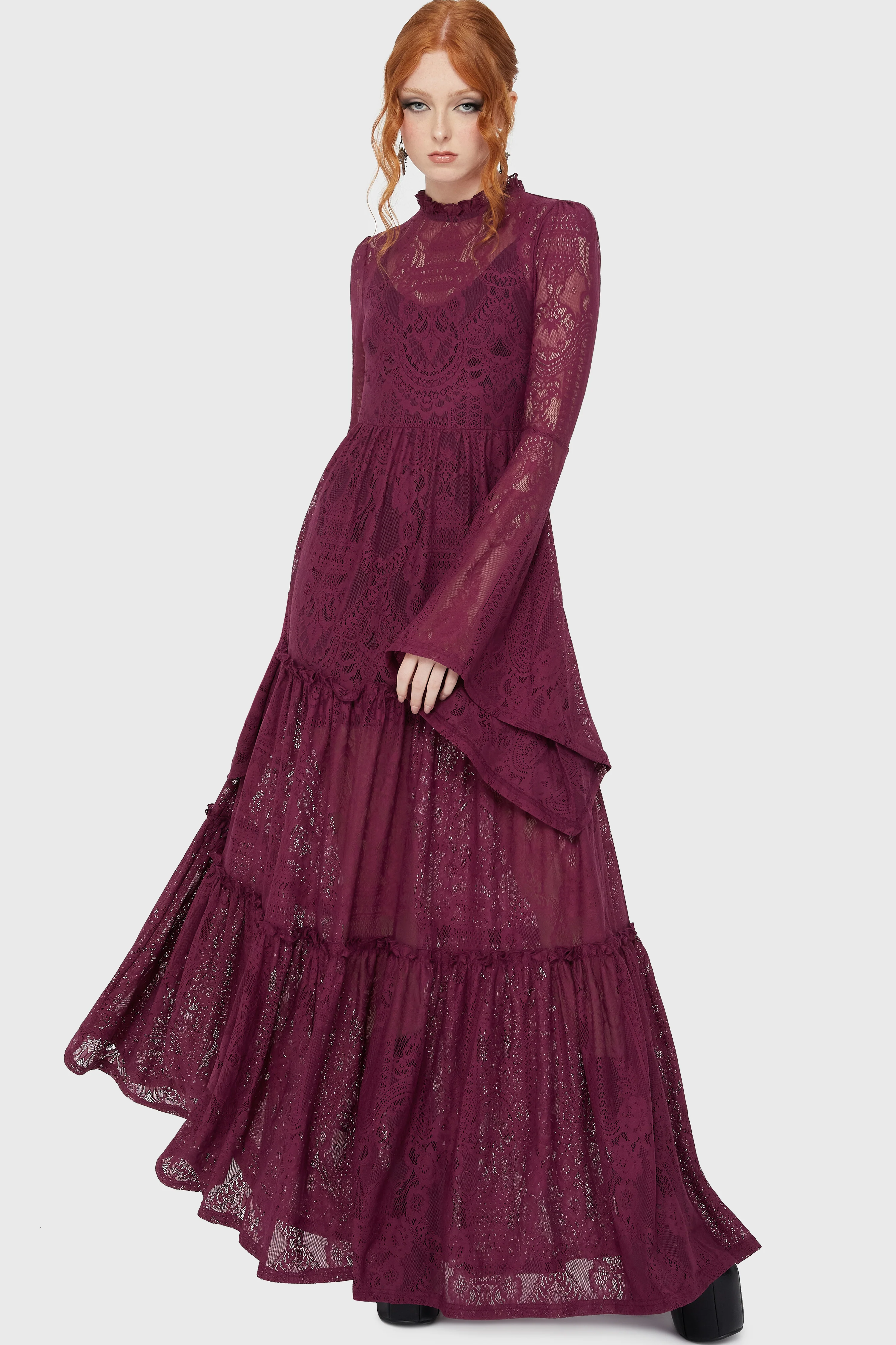 Hecate Lace Maxi Dress [Plum] - Image 5