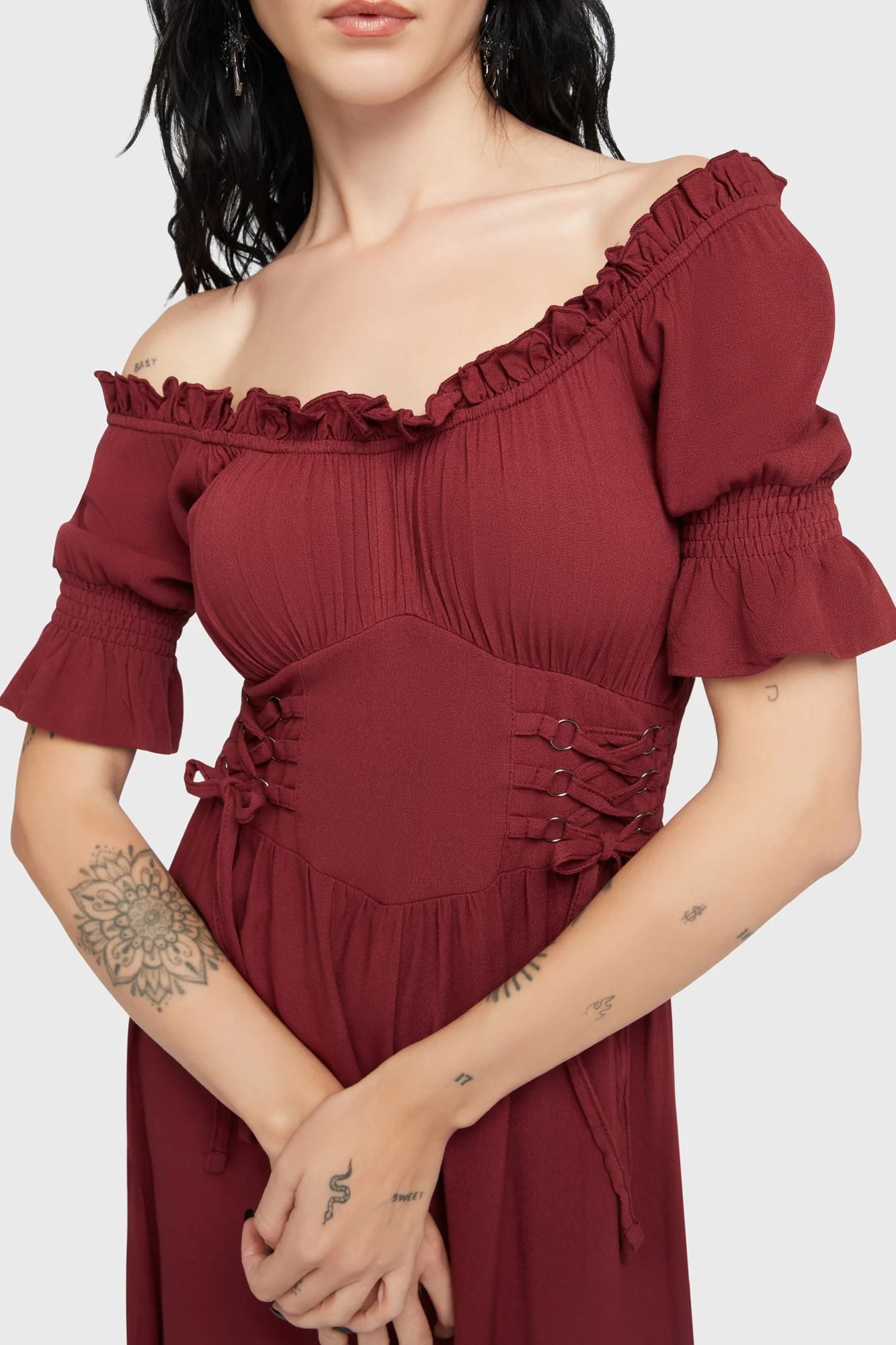 Jocasta Maxi Dress Short Sleeve [RED] - Image 2