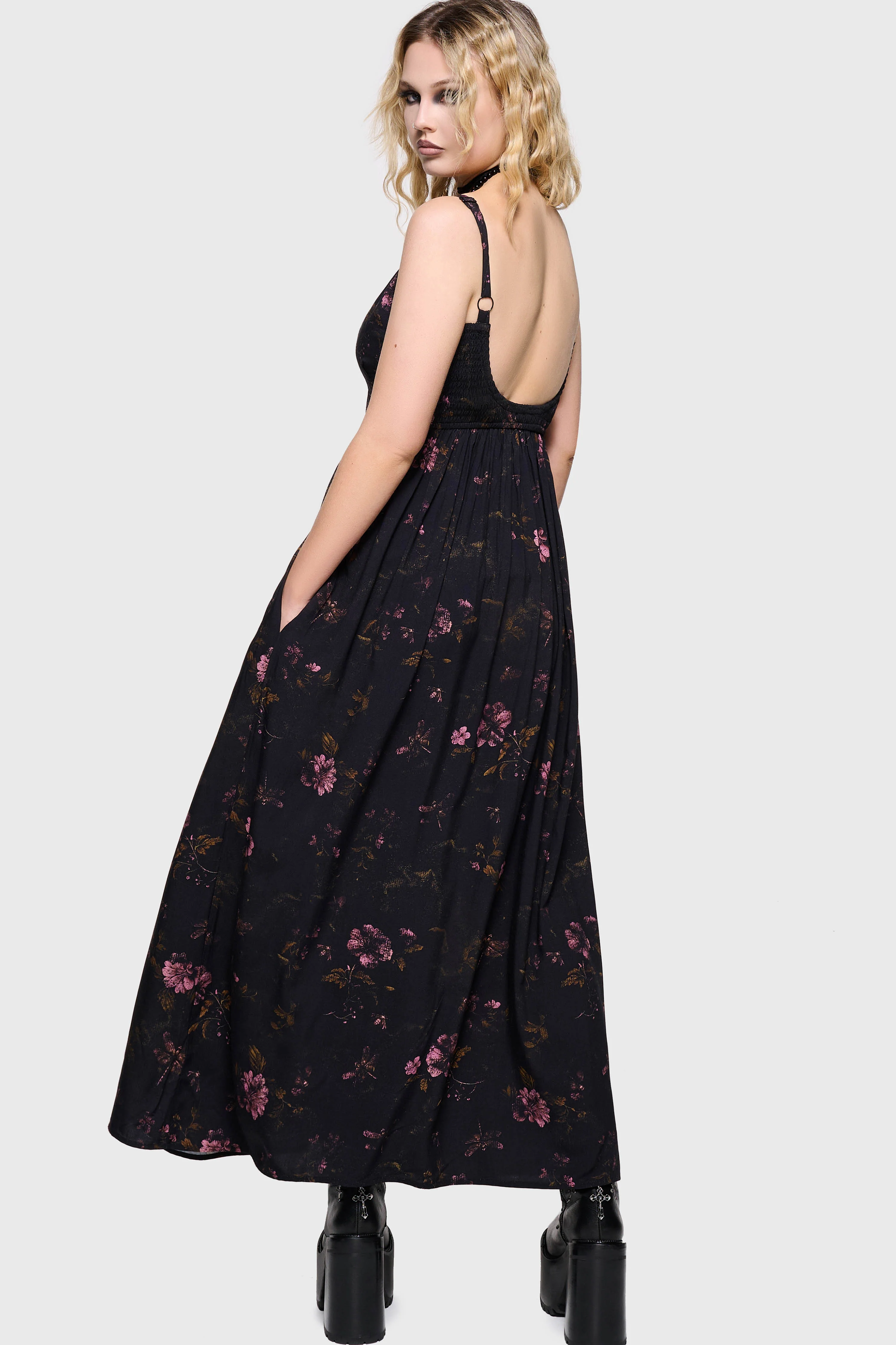 Junniper Maxi Dress [BLACK/PINK] - Image 2
