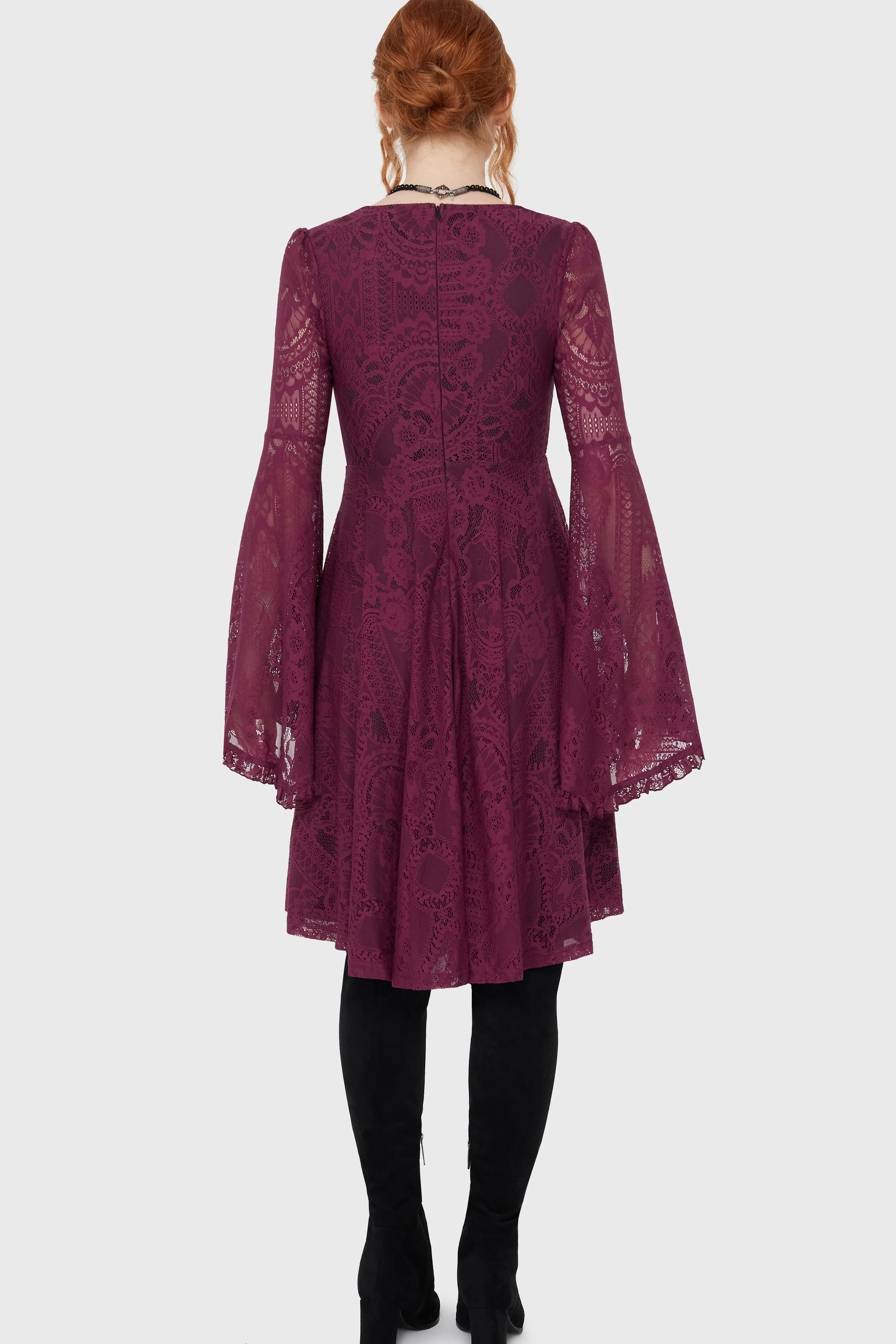 Killing Kisses Lace Maiden Dress Plum - Image 2