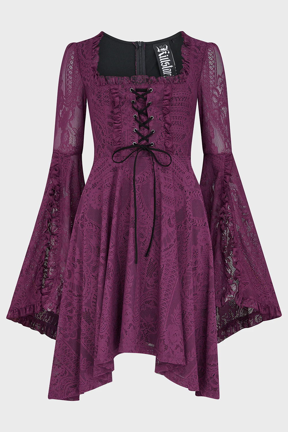 Killing Kisses Lace Maiden Dress Plum - Image 6
