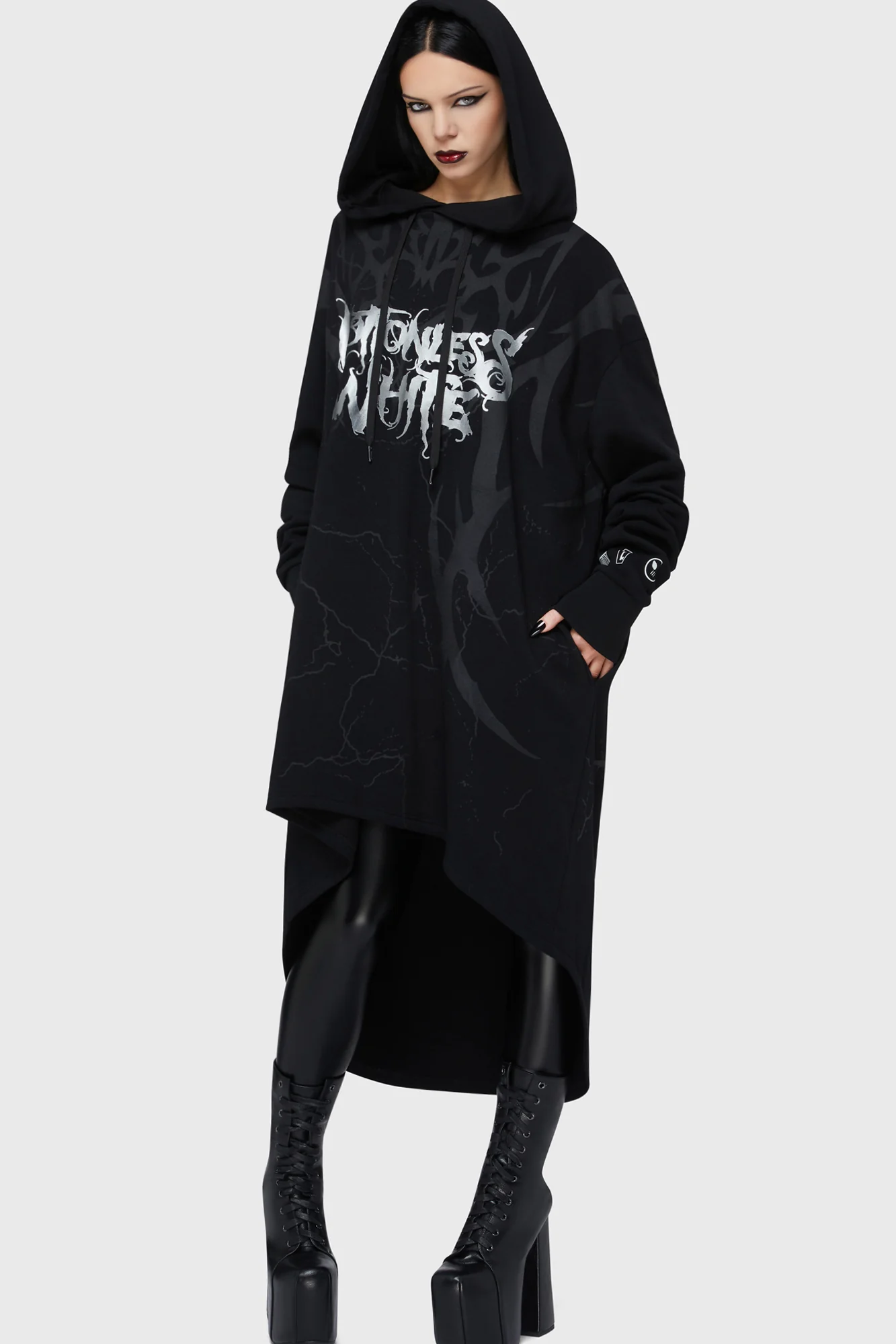 Pitch Black Evil Hooded Cloak - Image 6