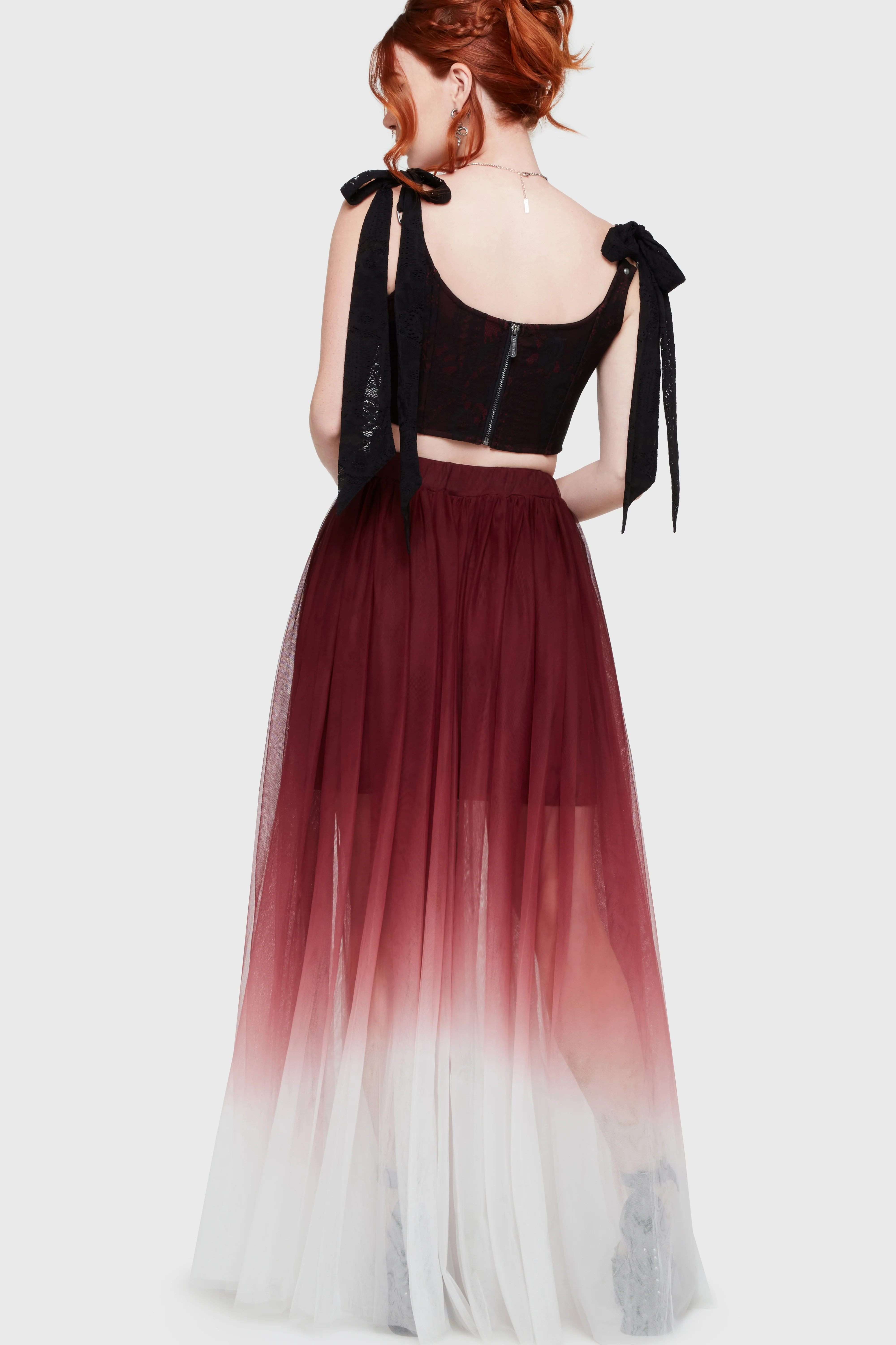 Shade Empress Maxi Skirt [Red/White] - Image 4