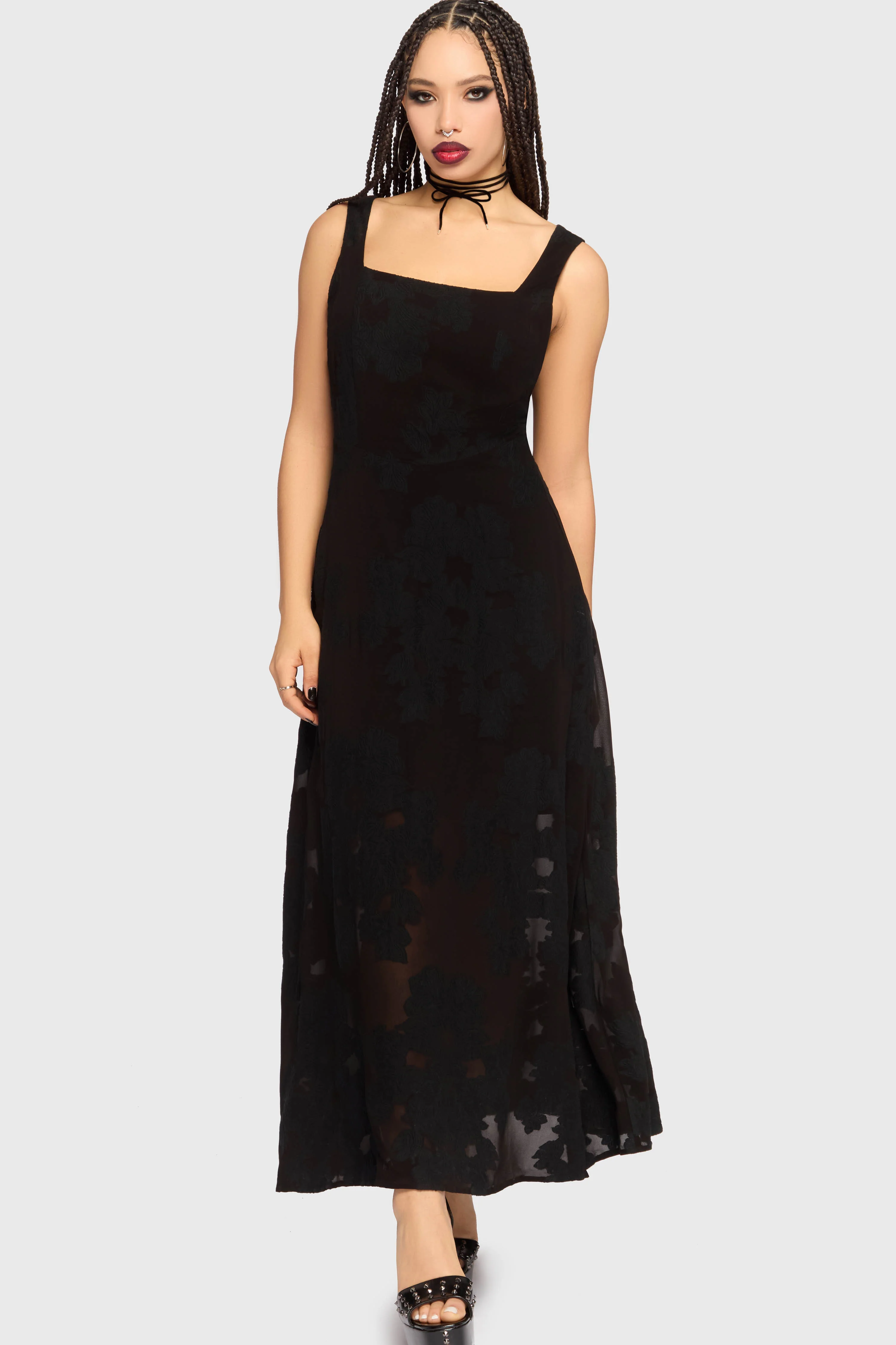 The Hollow Jacquard Maxi Dress - Image 3