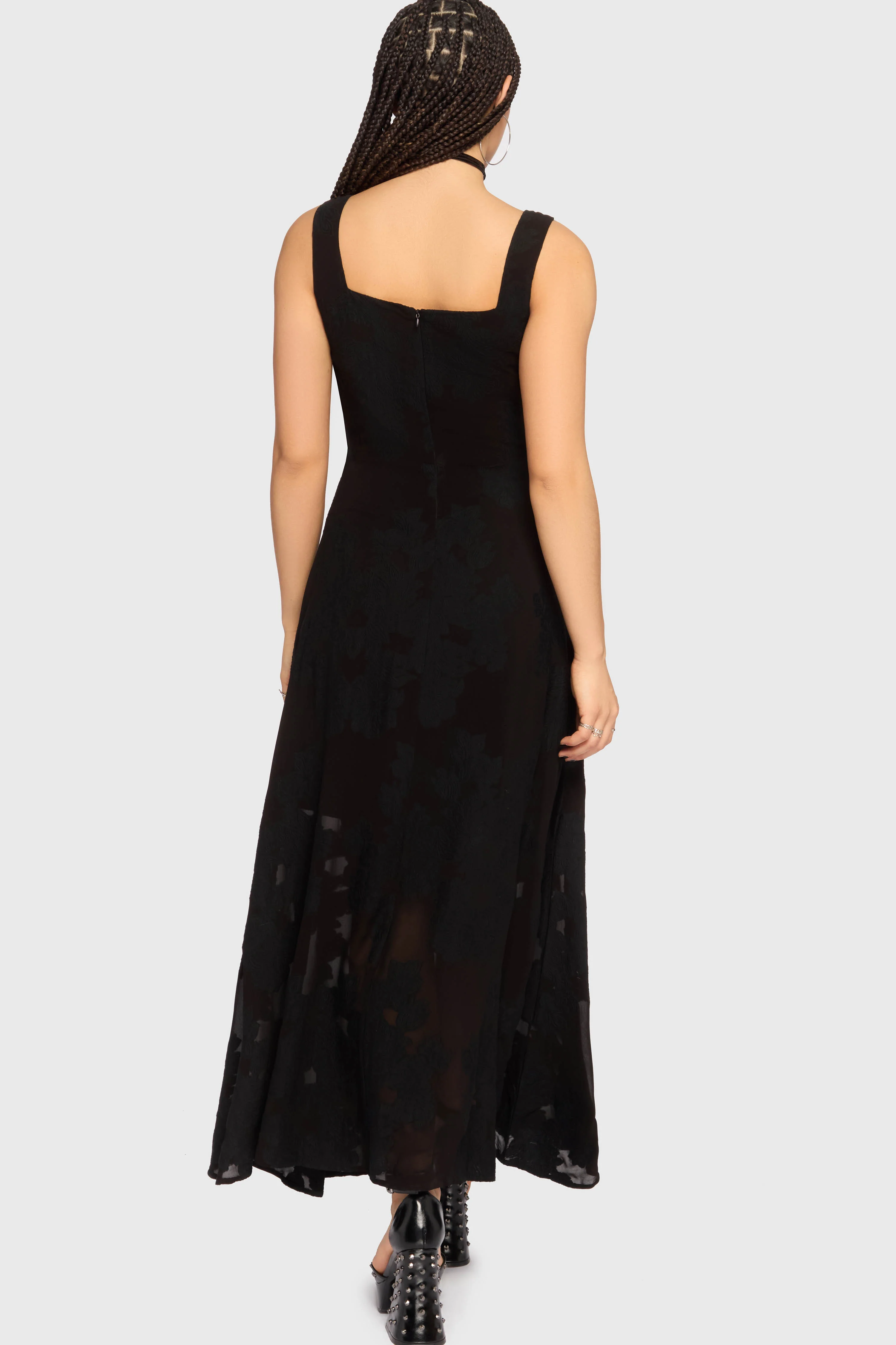The Hollow Jacquard Maxi Dress - Image 4