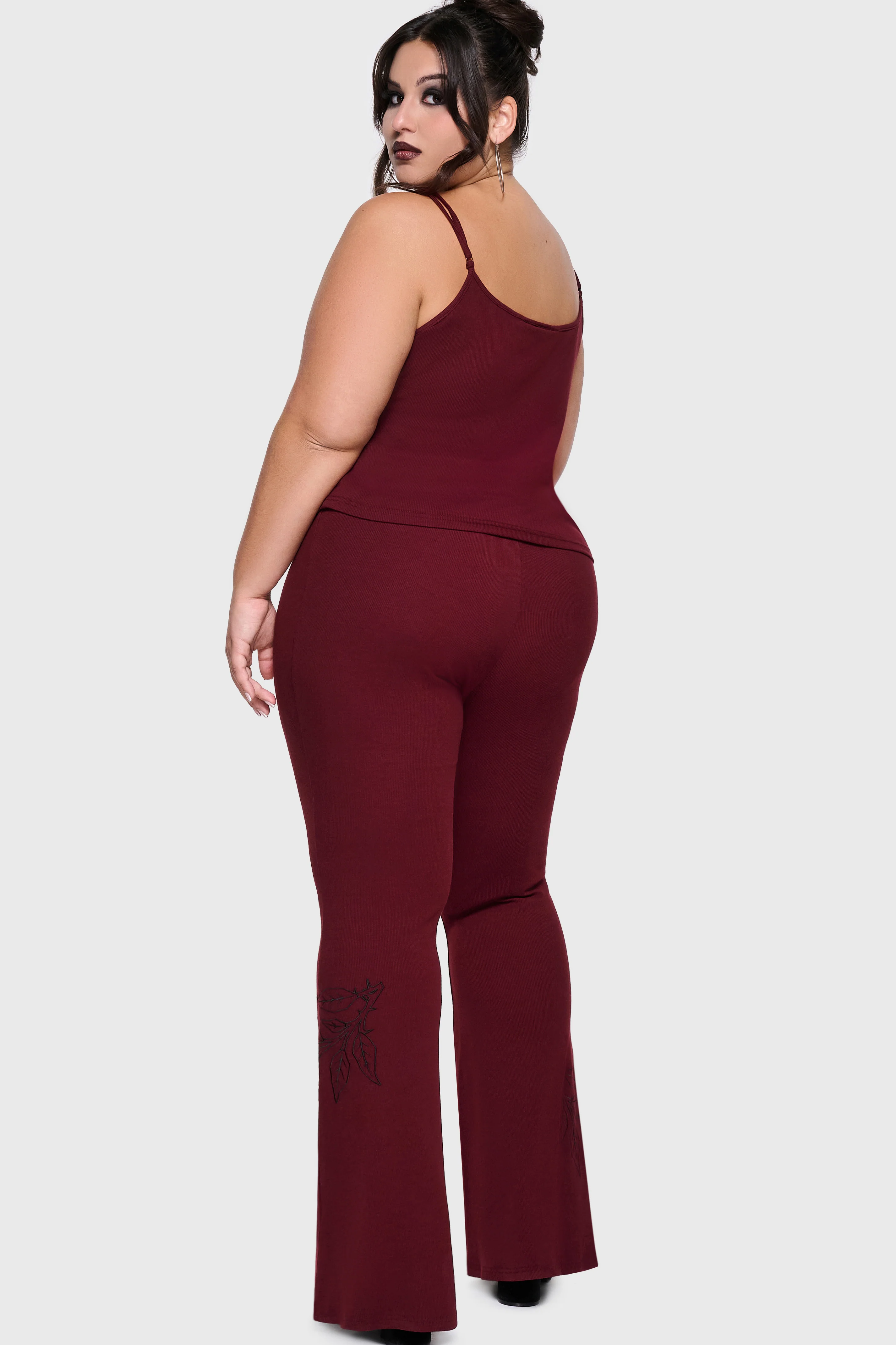 Twilight Viper Embroidered Flares [Burgundy] - Image 10