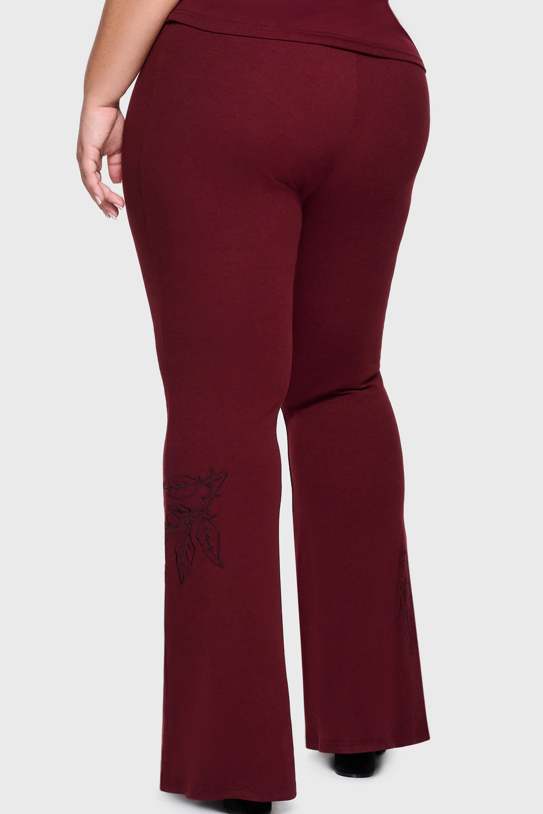 Twilight Viper Embroidered Flares [Burgundy] - Image 7