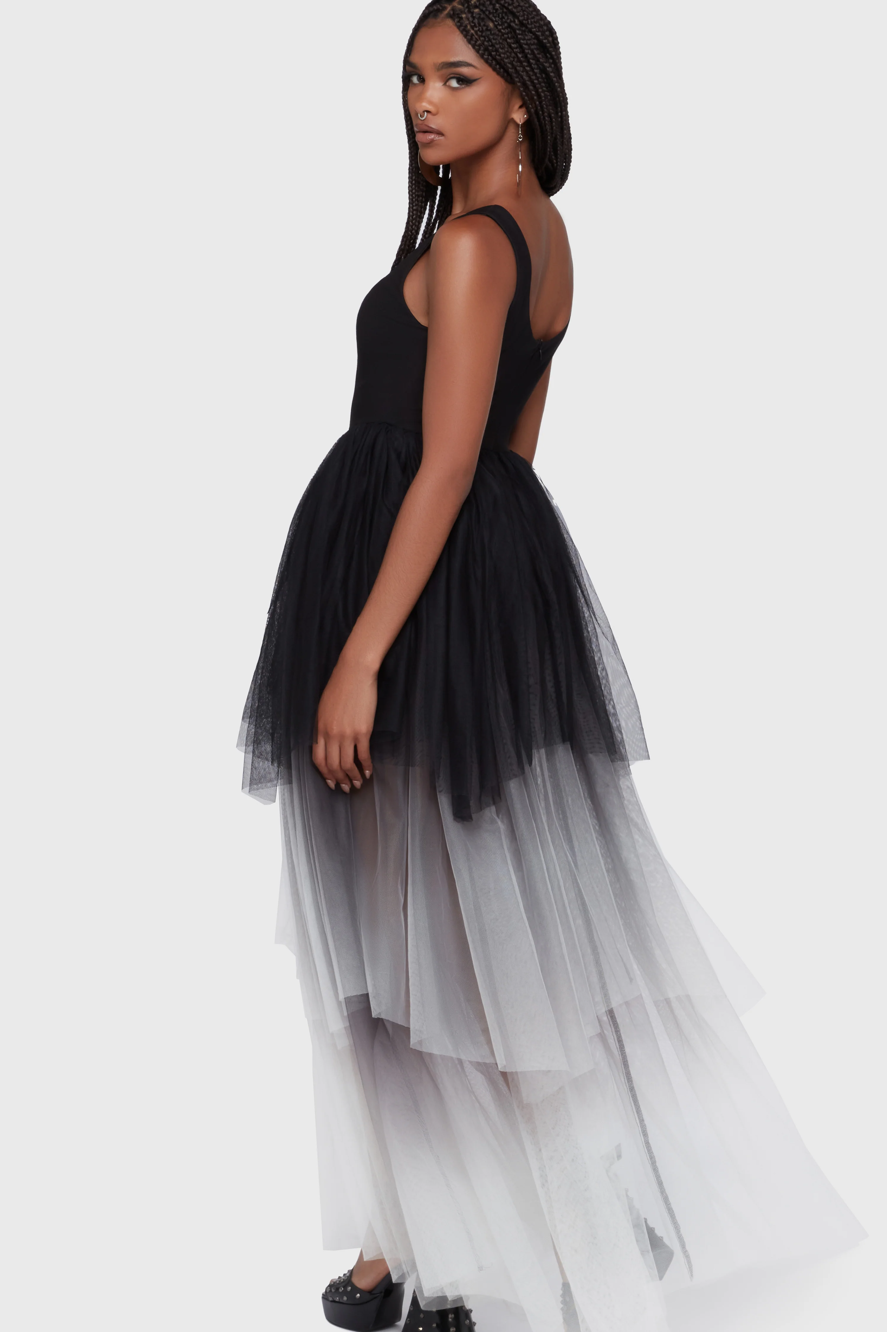 Under The Candle Light Maxi Dress [Black/White] - Image 5
